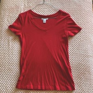 Forever 21 small red v line T shirt
